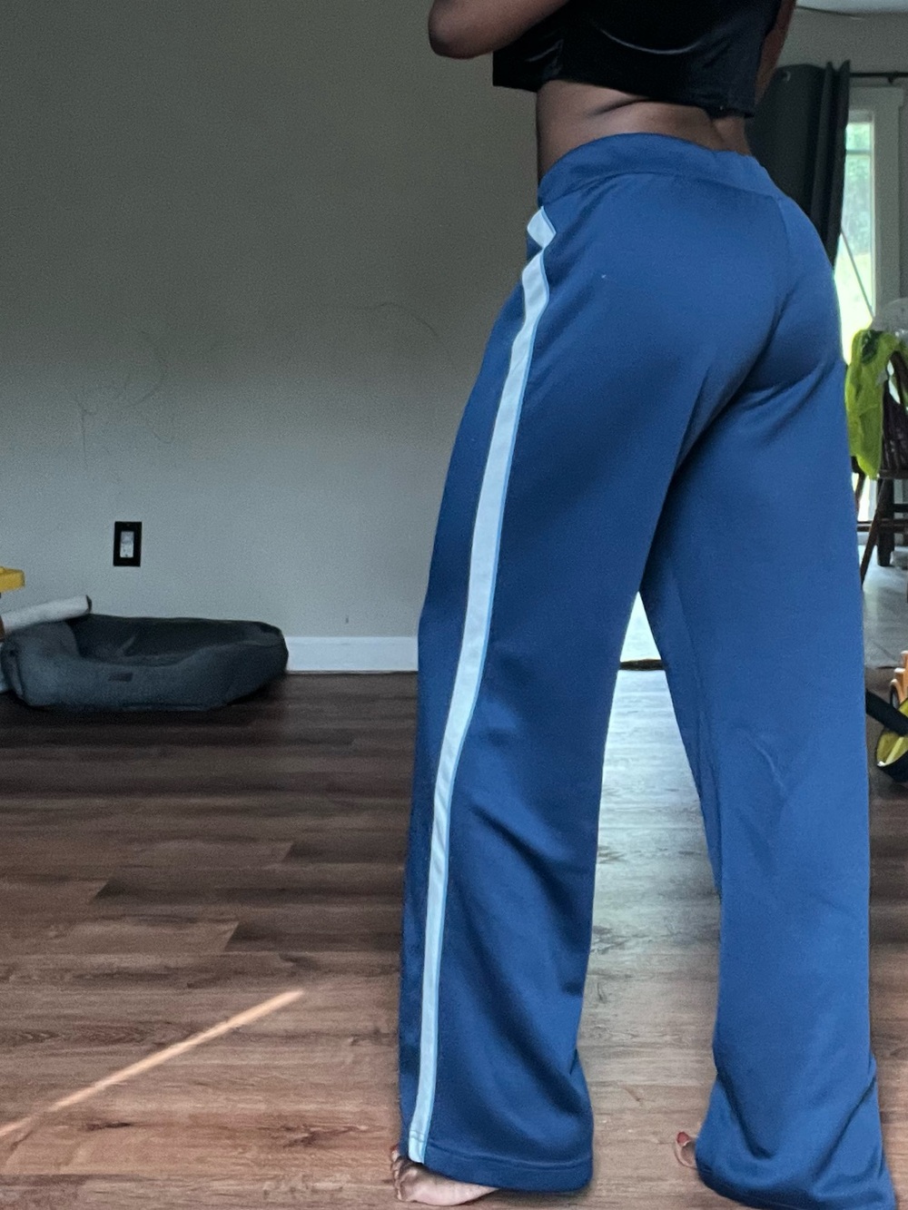 Athletic Works Navy Blue Sweatpants with White Side Panels - Picture 3 of 6